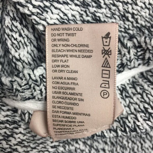 Women's PHILOSOPHY Black White Pullover Crewneck Sweater Medium LS Knit - Picture 5 of 6